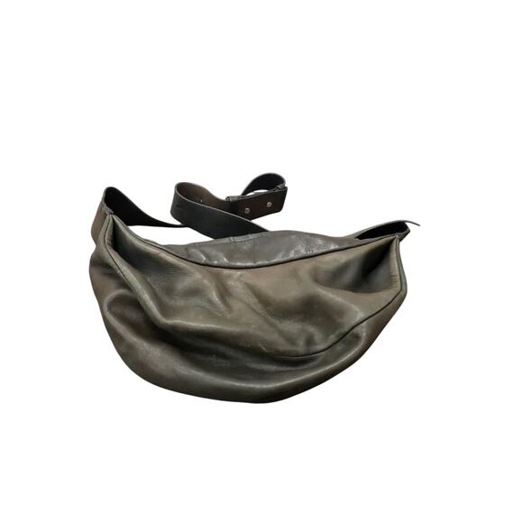 COS Olive Green Glovetanned Leather Bum Bag - Picture 1 of 7